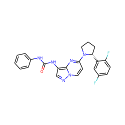 O=C(Nc1ccccc1)Nc1cnn2ccc(N3CCC[C@@H]3c3cc(F)ccc3F)nc12 ZINC000118396195