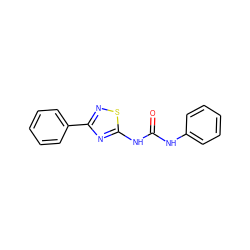 O=C(Nc1ccccc1)Nc1nc(-c2ccccc2)ns1 ZINC000013862049