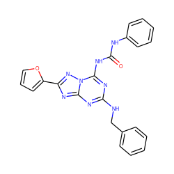 O=C(Nc1ccccc1)Nc1nc(NCc2ccccc2)nc2nc(-c3ccco3)nn12 ZINC000653759933