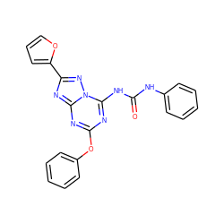 O=C(Nc1ccccc1)Nc1nc(Oc2ccccc2)nc2nc(-c3ccco3)nn12 ZINC000049066832