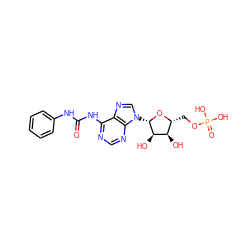 O=C(Nc1ccccc1)Nc1ncnc2c1ncn2[C@@H]1O[C@H](COP(=O)(O)O)[C@@H](O)[C@H]1O ZINC000029135333