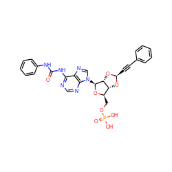 O=C(Nc1ccccc1)Nc1ncnc2c1ncn2[C@@H]1O[C@H](COP(=O)(O)O)[C@H]2O[C@H](C#Cc3ccccc3)O[C@H]21 ZINC000029134822