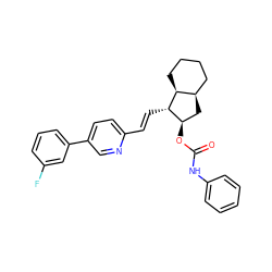 O=C(Nc1ccccc1)O[C@@H]1C[C@@H]2CCCC[C@@H]2[C@H]1/C=C/c1ccc(-c2cccc(F)c2)cn1 ZINC000103247448