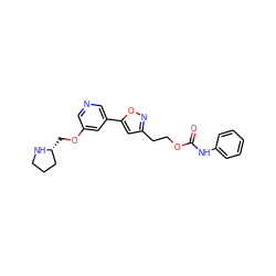 O=C(Nc1ccccc1)OCCc1cc(-c2cncc(OC[C@@H]3CCCN3)c2)on1 ZINC000095574480