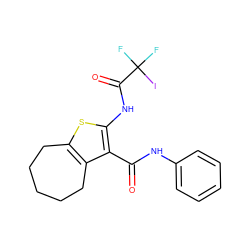 O=C(Nc1ccccc1)c1c(NC(=O)C(F)(F)I)sc2c1CCCCC2 ZINC001772602554