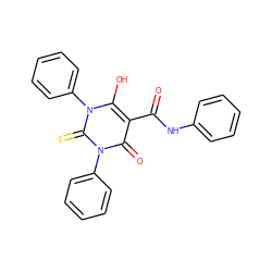 O=C(Nc1ccccc1)c1c(O)n(-c2ccccc2)c(=S)n(-c2ccccc2)c1=O ZINC001772576816