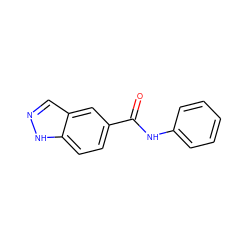 O=C(Nc1ccccc1)c1ccc2[nH]ncc2c1 ZINC000082271419