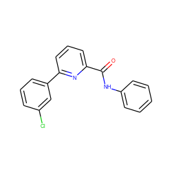 O=C(Nc1ccccc1)c1cccc(-c2cccc(Cl)c2)n1 ZINC000150277745