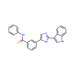 O=C(Nc1ccccc1)c1cccc(-c2cnc(-c3c[nH]c4ccccc34)[nH]2)c1 ZINC001772603728