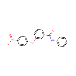 O=C(Nc1ccccc1)c1cccc(Oc2ccc([N+](=O)[O-])cc2)c1 ZINC000002881044