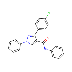 O=C(Nc1ccccc1)c1cn(-c2ccccc2)nc1-c1ccc(Cl)cc1 ZINC000003252423