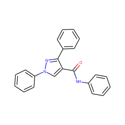 O=C(Nc1ccccc1)c1cn(-c2ccccc2)nc1-c1ccccc1 ZINC000005558211