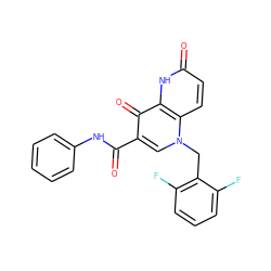 O=C(Nc1ccccc1)c1cn(Cc2c(F)cccc2F)c2ccc(=O)[nH]c2c1=O ZINC000073196319