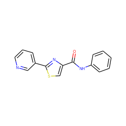 O=C(Nc1ccccc1)c1csc(-c2cccnc2)n1 ZINC000029050545