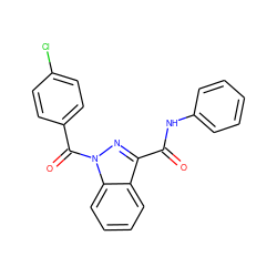 O=C(Nc1ccccc1)c1nn(C(=O)c2ccc(Cl)cc2)c2ccccc12 ZINC000072177224