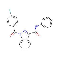 O=C(Nc1ccccc1)c1nn(C(=O)c2ccc(F)cc2)c2ccccc12 ZINC000072178500