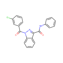 O=C(Nc1ccccc1)c1nn(C(=O)c2cccc(Cl)c2)c2ccccc12 ZINC000072177305