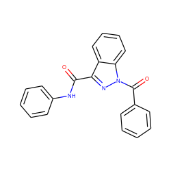 O=C(Nc1ccccc1)c1nn(C(=O)c2ccccc2)c2ccccc12 ZINC000072177927