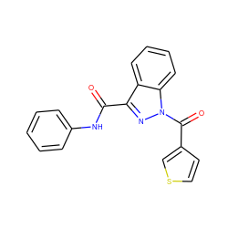 O=C(Nc1ccccc1)c1nn(C(=O)c2ccsc2)c2ccccc12 ZINC000072176549