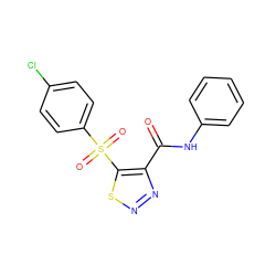 O=C(Nc1ccccc1)c1nnsc1S(=O)(=O)c1ccc(Cl)cc1 ZINC000003105592