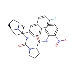 O=C(Nc1ccccc1[N+](=O)[O-])[C@@H]1CCCN1C(=O)NC1C[C@H]2CC[C@H](C1)N2Cc1ccc2cc(F)ccc2c1 ZINC000101513489