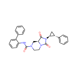 O=C(Nc1ccccc1-c1ccccc1)N1CCN2C(=O)N([C@H]3C[C@@H]3c3ccccc3)C(=O)[C@@H]2C1 ZINC000068201698