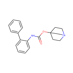 O=C(Nc1ccccc1-c1ccccc1)OC12CCN(CC1)CC2 ZINC000000006681