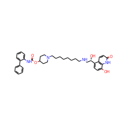 O=C(Nc1ccccc1-c1ccccc1)OC1CCN(CCCCCCCCNC[C@H](O)c2ccc(O)c3[nH]c(=O)ccc23)CC1 ZINC000066065958