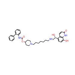 O=C(Nc1ccccc1-c1ccccc1)OC1CCN(CCCCCCCNC[C@H](O)c2ccc(O)c3[nH]c(=O)ccc23)CC1 ZINC000066065957