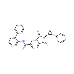 O=C(Nc1ccccc1-c1ccccc1)c1ccc2c(c1)C(=O)N([C@H]1C[C@@H]1c1ccccc1)C2=O ZINC000072179024