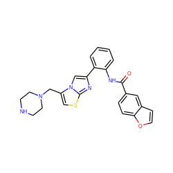 O=C(Nc1ccccc1-c1cn2c(CN3CCNCC3)csc2n1)c1ccc2occc2c1 ZINC000040424011