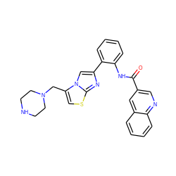 O=C(Nc1ccccc1-c1cn2c(CN3CCNCC3)csc2n1)c1cnc2ccccc2c1 ZINC000040951551