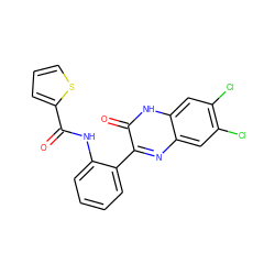 O=C(Nc1ccccc1-c1nc2cc(Cl)c(Cl)cc2[nH]c1=O)c1cccs1 ZINC000095560683