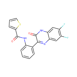 O=C(Nc1ccccc1-c1nc2cc(F)c(F)cc2[nH]c1=O)c1cccs1 ZINC000095564023