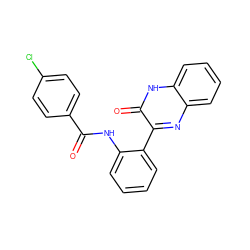 O=C(Nc1ccccc1-c1nc2ccccc2[nH]c1=O)c1ccc(Cl)cc1 ZINC000004317835