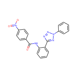 O=C(Nc1ccccc1-c1nnn(-c2ccccc2)n1)c1ccc([N+](=O)[O-])cc1 ZINC001772608479