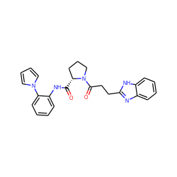 O=C(Nc1ccccc1-n1cccc1)[C@@H]1CCCN1C(=O)CCc1nc2ccccc2[nH]1 ZINC000029127599