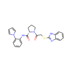 O=C(Nc1ccccc1-n1cccc1)[C@@H]1CCCN1C(=O)CSc1nc2ccccc2[nH]1 ZINC000029127736