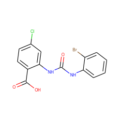 O=C(Nc1ccccc1Br)Nc1cc(Cl)ccc1C(=O)O ZINC000013531836