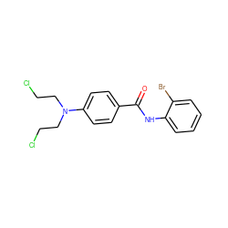 O=C(Nc1ccccc1Br)c1ccc(N(CCCl)CCCl)cc1 ZINC000049767670