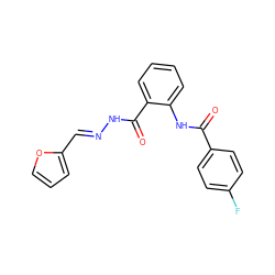 O=C(Nc1ccccc1C(=O)N/N=C/c1ccco1)c1ccc(F)cc1 ZINC000001021253