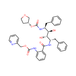 O=C(Nc1ccccc1C(=O)N[C@@H](Cc1ccccc1)[C@H](O)[C@H](O)[C@H](Cc1ccccc1)NC(=O)O[C@@H]1CCOC1)OCc1ccccn1 ZINC000027181693