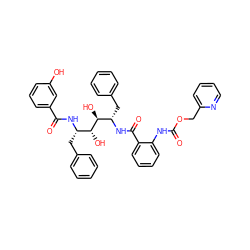 O=C(Nc1ccccc1C(=O)N[C@@H](Cc1ccccc1)[C@H](O)[C@H](O)[C@H](Cc1ccccc1)NC(=O)c1cccc(O)c1)OCc1ccccn1 ZINC000027107470