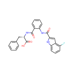 O=C(Nc1ccccc1C(=O)N[C@@H](Cc1ccccc1)C(=O)O)c1cc2c(F)cccc2[nH]1 ZINC000045287996