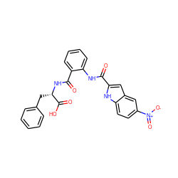 O=C(Nc1ccccc1C(=O)N[C@@H](Cc1ccccc1)C(=O)O)c1cc2cc([N+](=O)[O-])ccc2[nH]1 ZINC000045287812