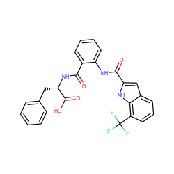 O=C(Nc1ccccc1C(=O)N[C@@H](Cc1ccccc1)C(=O)O)c1cc2cccc(C(F)(F)F)c2[nH]1 ZINC000045285163