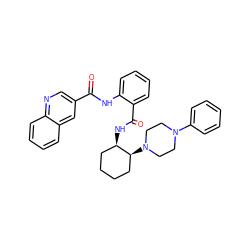 O=C(Nc1ccccc1C(=O)N[C@@H]1CCCC[C@@H]1N1CCN(c2ccccc2)CC1)c1cnc2ccccc2c1 ZINC000028714006