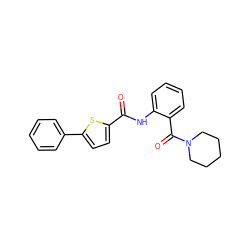 O=C(Nc1ccccc1C(=O)N1CCCCC1)c1ccc(-c2ccccc2)s1 ZINC000027920720