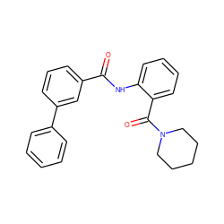 O=C(Nc1ccccc1C(=O)N1CCCCC1)c1cccc(-c2ccccc2)c1 ZINC000064573781