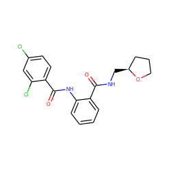 O=C(Nc1ccccc1C(=O)NC[C@H]1CCCO1)c1ccc(Cl)cc1Cl ZINC000001017604